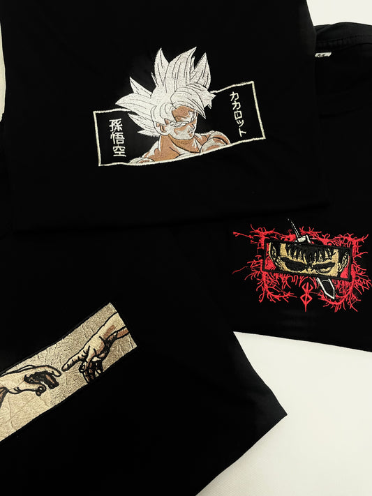 Creation of Adam, Berserk Eyes & Goku 3-Pack Tee