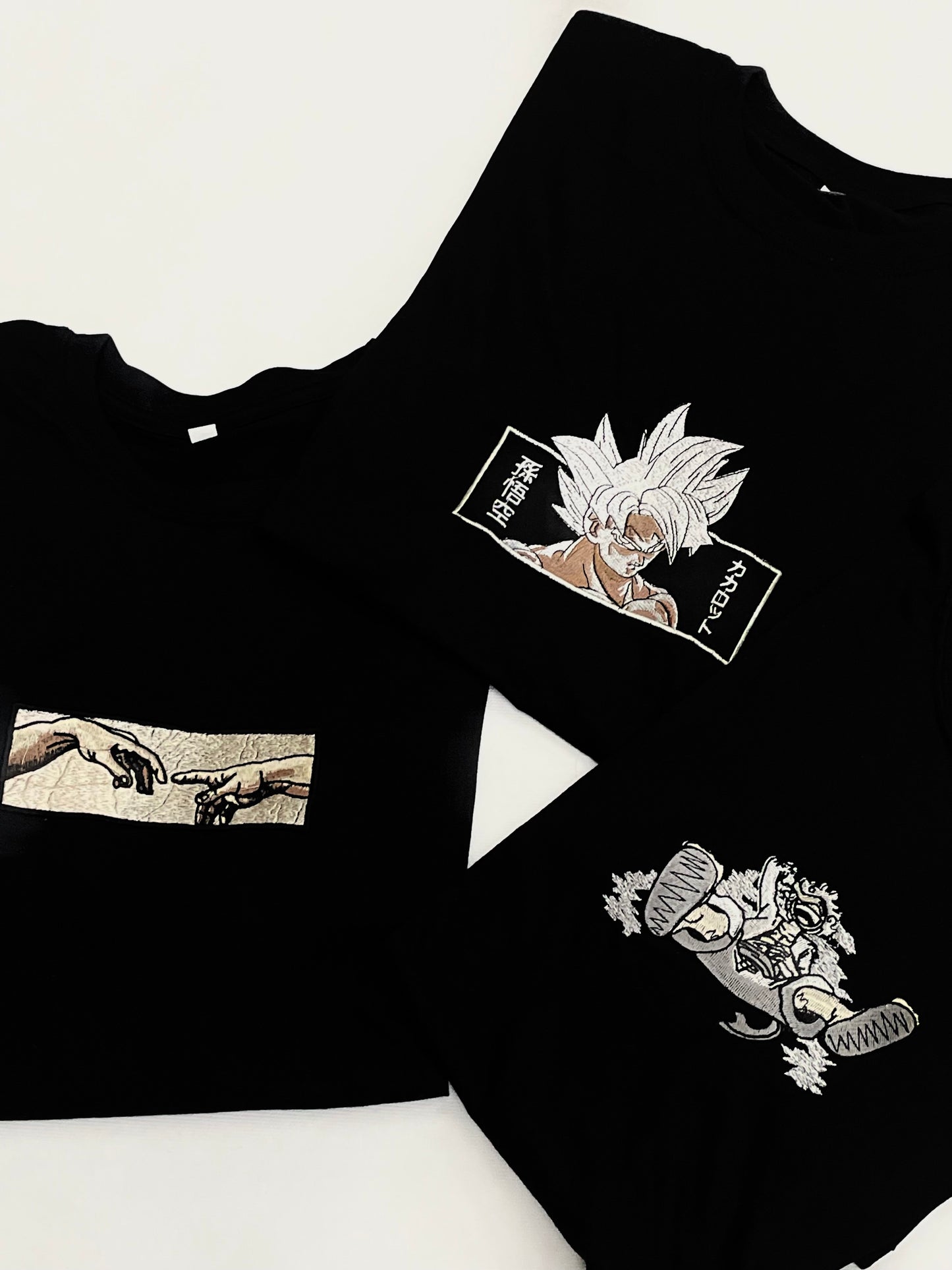 Goku, Luffy - One piece & Creation of Adam 3-Pack Tee