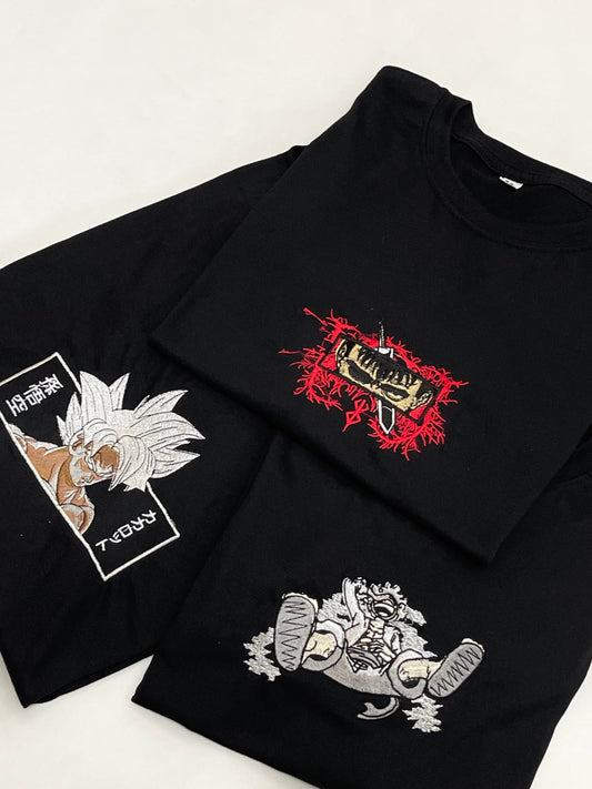 Goku, Berserk Eyes & Luffy - One piece 3-Pack Tee