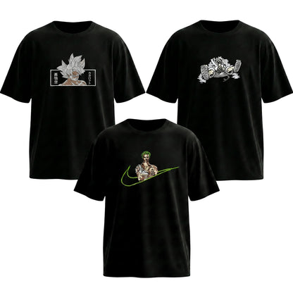 Goku, Luffy - One Piece & Zoro x Nik 3-Pack Tee