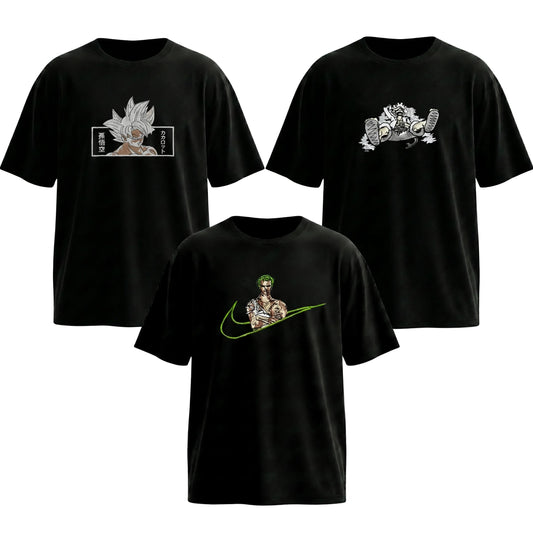 Goku, Luffy - One Piece & Zoro x Nik 3-Pack Tee